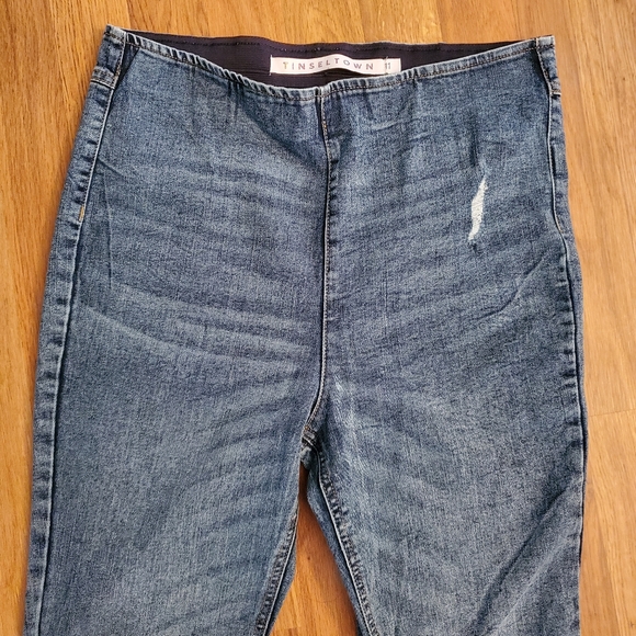 TINSELTOWN high rise flare blue jeans country concert 11x30 ripped denim bells - Picture 2 of 5